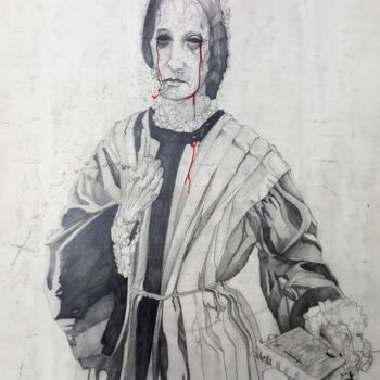 Drawing titled "THE NON SENSE OF HU…" by Eduardo Bustos Segovia, Original Artwork, Pencil Mounted on Cardboard