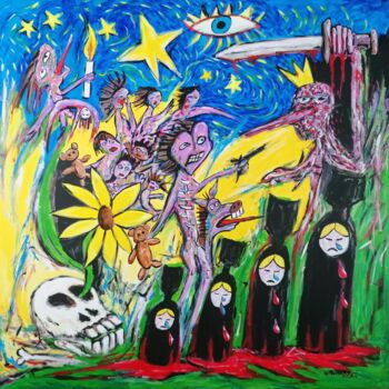 Peinture intitulée "Matriochka crying f…" par Wabyanko, Œuvre d'art originale, Acrylique
