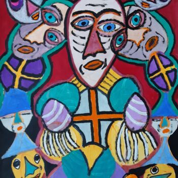 Painting titled "Le Mystérieux" by Jacques Desvaux (JD), Original Artwork, Acrylic