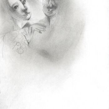 Drawing titled "GENETICALLY MODIFIE…" by Eduardo Bustos Segovia, Original Artwork, Pencil Mounted on Cardboard