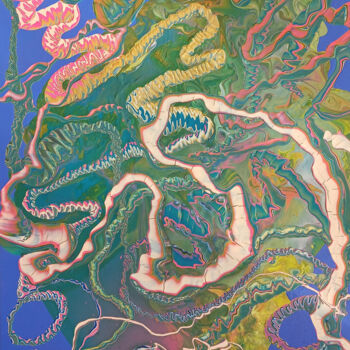 Pintura titulada "Electric Dream" por Alexandra Romano, Obra de arte original, Acrílico Montado en Bastidor de camilla de ma…