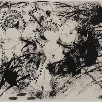 Malerei mit dem Titel "Fun in the lotus po…" von Dayou Lu, Original-Kunstwerk, Pigmente
