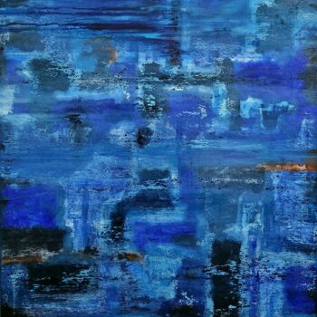 Schilderij getiteld "Au loin le port" door Pascal Buffard, Origineel Kunstwerk, Olie