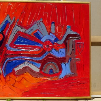 Malerei mit dem Titel "la chanson de rolan…" von Frederic Servian, Original-Kunstwerk, Öl
