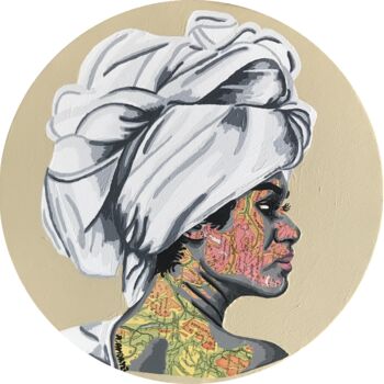 Collages titled "Pascaline" by Annabelle Amory, Original Artwork, Acrylic Mounted on Wood Stretcher frame