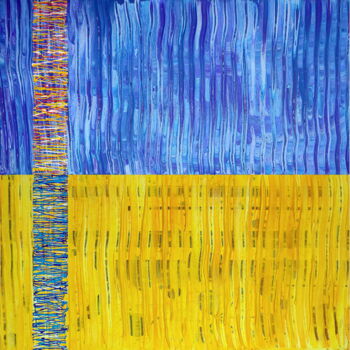 Painting titled "Unbreakable code (D…" by Anatolii Kazymyrchuk, Original Artwork, Acrylic Mounted on Wood Stretcher frame