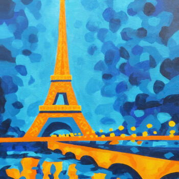 绘画 标题为“Reflections of Paris” 由Beate Blume, 原创艺术品, 丙烯 安装在木质担架架上