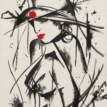Pintura intitulada "Red dot" por Prinkle Mehta, Obras de arte originais, Acrílico