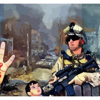 Digital Arts titled "Stop Wars" by Phoenix Arts, Original Artwork, Digital Painting