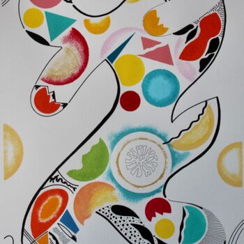 Drawing titled "22036 Volontaire" by Pascal Cavalli, Original Artwork, Acrylic