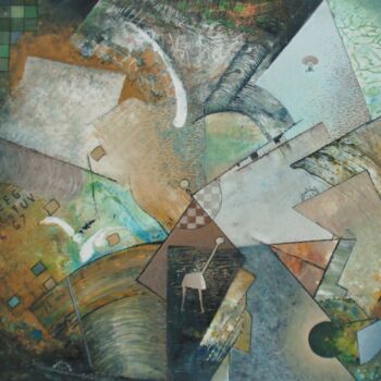 제목이 "wild life in green-…"인 미술작품 Reiner Makarowski로, 원작, 기름 목재 패널에 장착됨