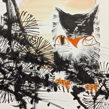 Painting titled "Hazy moon 月朦胧 （No.1…" by Dayou Lu, Original Artwork, Pigments