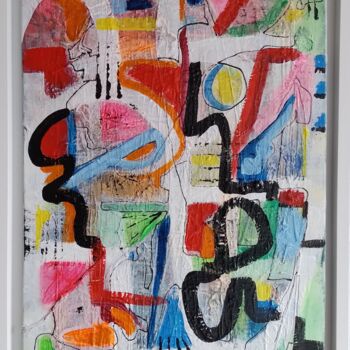 Painting titled "Fairground Series N…" by Jan O'Sullivan, Original Artwork, Acrylic Mounted on Wood Stretcher frame