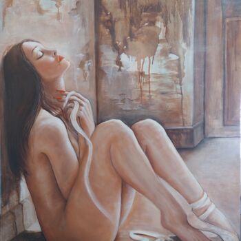 Painting titled "Свет. Балерина" by Vero Adoni, Original Artwork, Oil Mounted on Wood Stretcher frame
