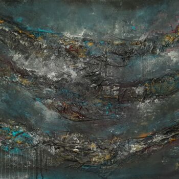 Painting titled "Textured Abstract A…" by Queennoble, Original Artwork, Acrylic Mounted on Wood Stretcher frame