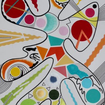 图画 标题为“22037 Colored Move” 由Pascal Cavalli, 原创艺术品, 丙烯
