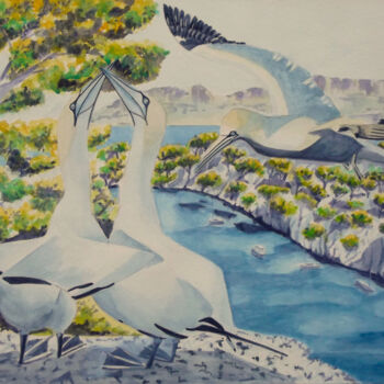「AQUARELLE originale…」というタイトルの絵画 Isabelle Redonnetによって, オリジナルのアートワーク, 水彩画