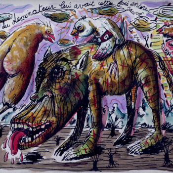Drawing titled "La ruse du dessinat…" by Patrick Jannin, Original Artwork, Ink