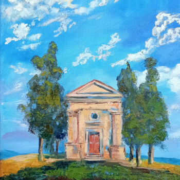 제목이 "Italian Chapel On…"인 미술작품 Viktoriya Filipchenko로, 원작, 기름 나무 들것 프레임에 장착됨