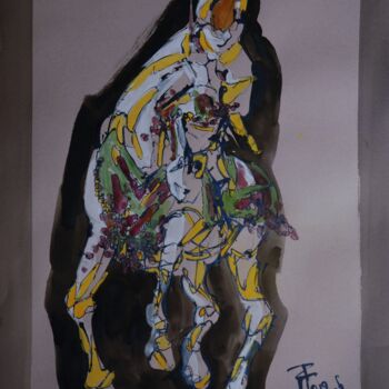 Painting titled "Fantasia" by Thierry Faure, Original Artwork, Gouache