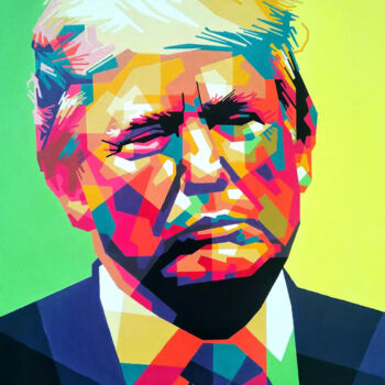 Peinture intitulée "Donald Tramp" par Anatolii Rabkov, Œuvre d'art originale, Acrylique Monté sur Châssis en bois