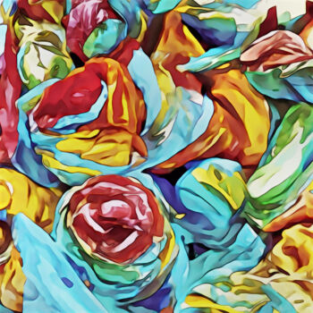 数字艺术 标题为“Picking roses” 由Bachir Reddioui, 原创艺术品, 数字油画