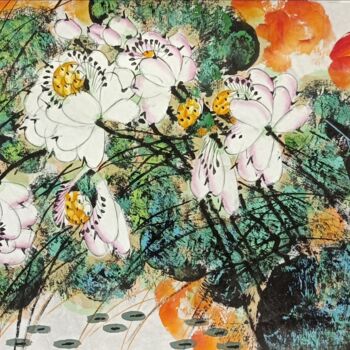 Painting titled "Fun in the fresh lo…" by Dayou Lu, Original Artwork, Pigments