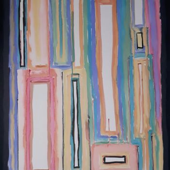 Peinture intitulée "Portes" par Cha.Albrt, Œuvre d'art originale, Encre