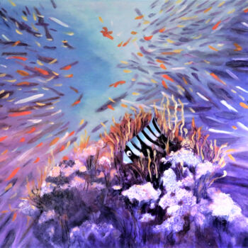 "Reef Life" başlıklı Tablo Denise Campbell tarafından, Orijinal sanat, Akrilik Ahşap Sedye çerçevesi üzerine monte edilmiş