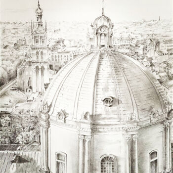 Drawing titled "Dominican Cathedral…" by Artem Pavlyukov, Original Artwork, Pencil