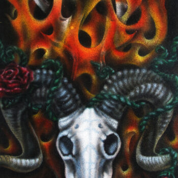 Painting titled "Aries" by Roza Bronnikova, Original Artwork, Airbrush