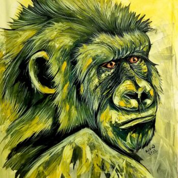 제목이 "Gorilla in light- p…"인 미술작품 Kevin Jjagwe로, 원작, 아크릴