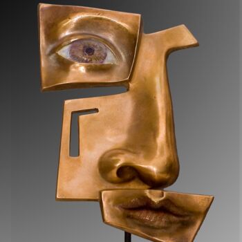 Sculpture intitulée "NAK'1OEIL Bis" par Sak, Œuvre d'art originale, Bronze