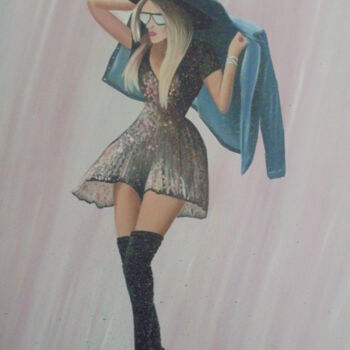 Painting titled "GLITTER" by Liubov Aristova, Original Artwork, Oil