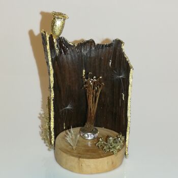 Sculpture titled "Le jardin du petit…" by Nathalie Berthier, Original Artwork, Wood