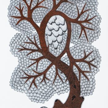 Ζωγραφική με τίτλο "Tree" από Manoj Kumar Tekam, Αυθεντικά έργα τέχνης, Ακρυλικό