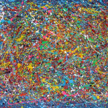 Pittura intitolato "Intensely Blue" da Juan José Garay, Opera d'arte originale, Acrilico Montato su Telaio per barella in le…