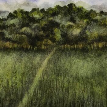 绘画 标题为“Forêt paisible” 由Lourtis, 原创艺术品, 水彩
