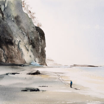 「***Normanie Küste***」というタイトルの絵画 Yuriy Kraftによって, オリジナルのアートワーク, 水彩画