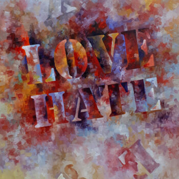 Malerei mit dem Titel "LOVE-HATE" von Serhii Voichenko, Original-Kunstwerk, Öl