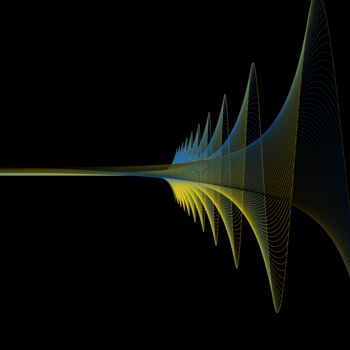 数字艺术 标题为“Waves for Ukraine #…” 由Elkement (Elke Stangl), 原创艺术品, 2D数字工作