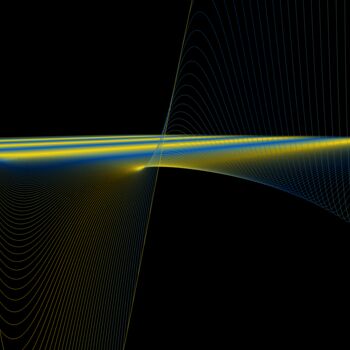 「Waves for Ukraine #…」というタイトルのデジタルアーツ Elkement (Elke Stangl)によって, オリジナルのアートワーク, 2Dデジタルワーク