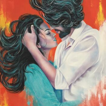 绘画 标题为“Romance” 由Shena Ajuelos, 原创艺术品, 油 安装在木质担架架上