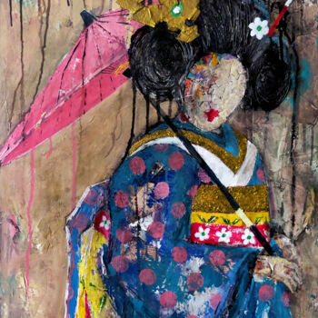 Painting titled "SERIE GEISHA 00067" by Josep Pozo, Original Artwork, Acrylic
