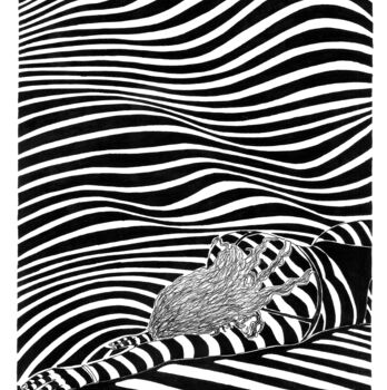 图画 标题为“Sunbathing” 由Ibrahim Unal, 原创艺术品, 标记