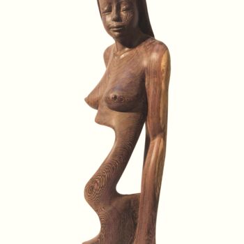 Scultura intitolato "Lovely abstract girl" da Wim Van Mossevelde, Opera d'arte originale, Legno