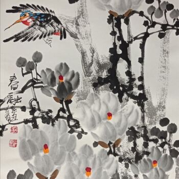 Painting titled "Spring in harmony 春…" by Dayou Lu, Original Artwork, Pigments
