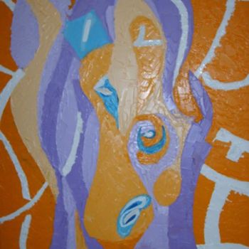 Schilderij getiteld "LES UNS LES AUTRES" door Oliverb, Origineel Kunstwerk, Olie