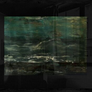 绘画 标题为“Framed Seascape Abs…” 由Queennoble, 原创艺术品, 丙烯