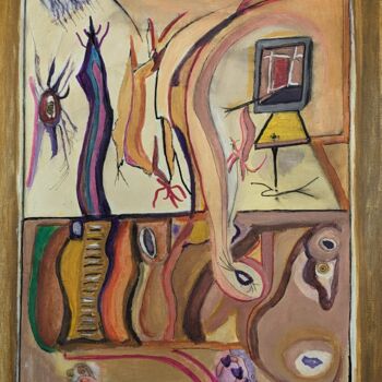 Painting titled "Abstraction 9" by Juan Luis Gandulfo, Original Artwork, Acrylic Mounted on Wood Stretcher frame